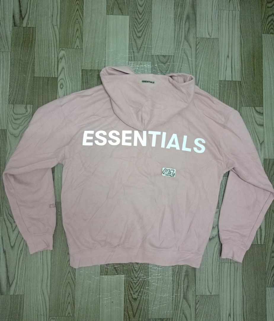 Fear of God Essentials Pink 3M Logo Pullover Hoodie Blush