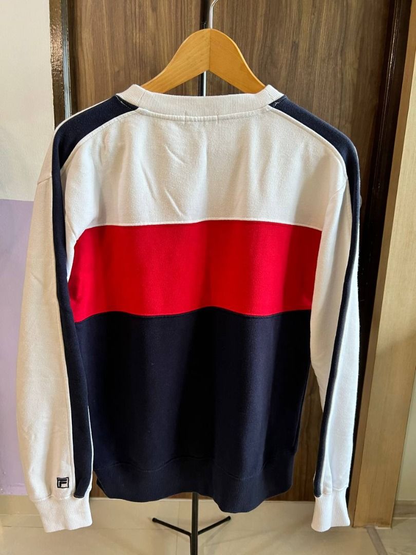 Red white and blue fila sweatshirt online
