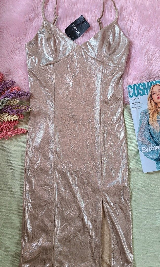 Forever 21 champagne dress best sale