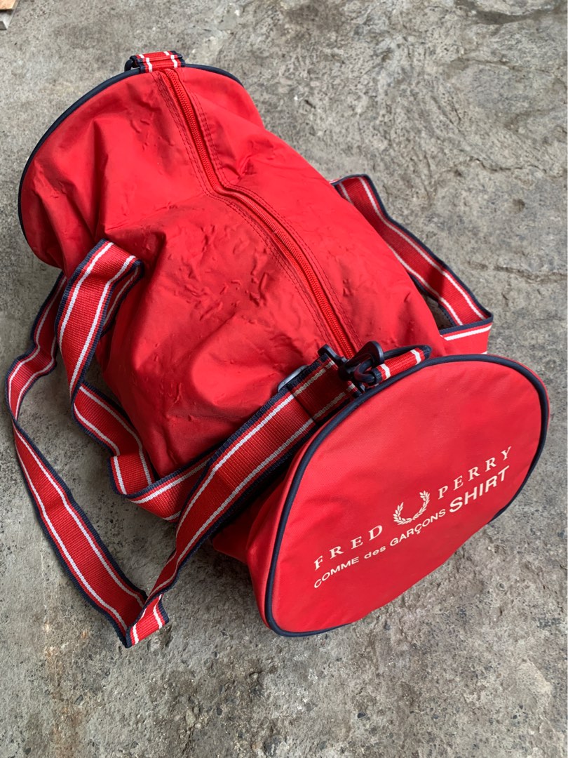 fred perry x cdg duffle bag on Carousell