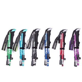[FREE DELIVERY] Collapsible Tri-fold Trekking Hiking Poles Carbon Fiber Walking Stick Anti-Shock