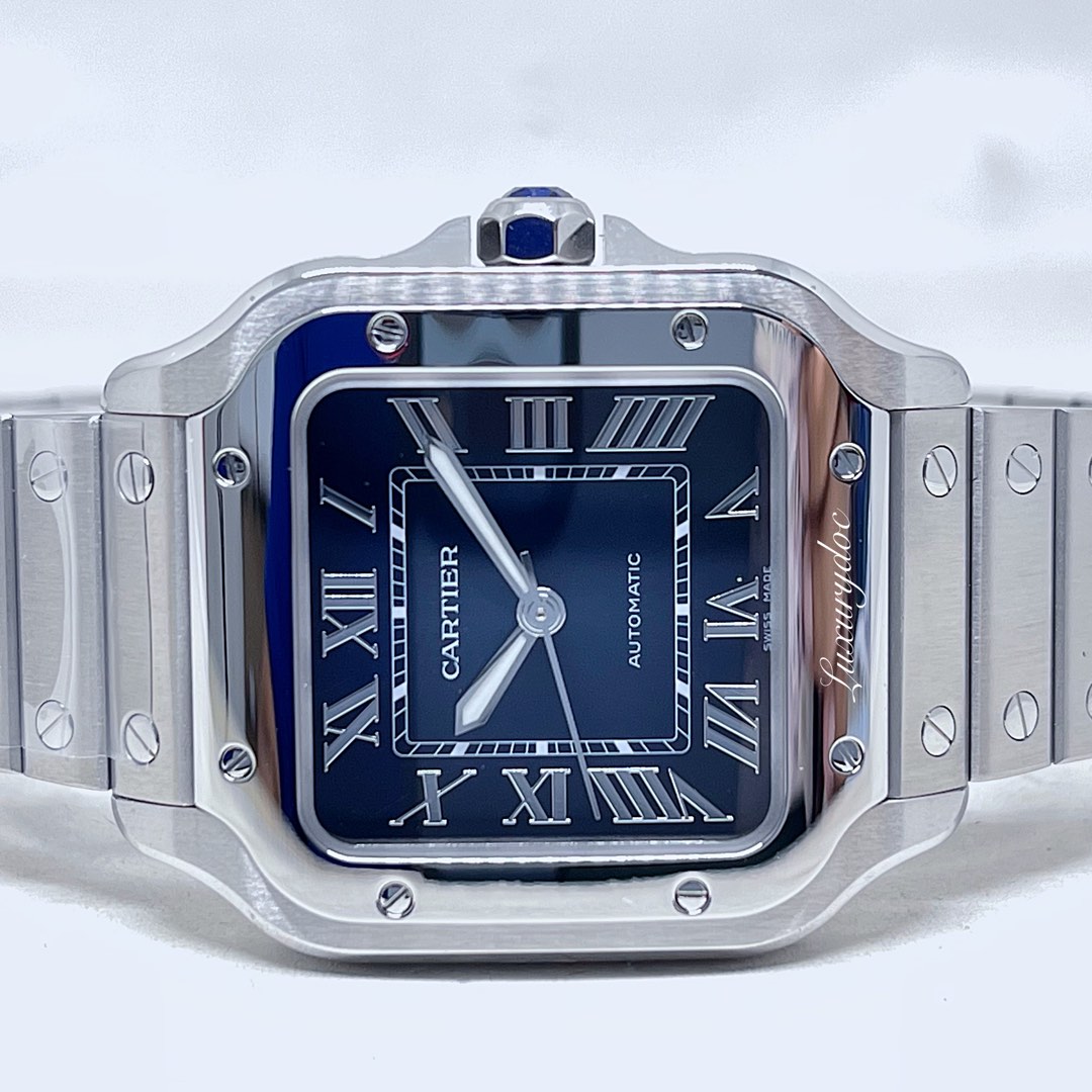 Cartier santos 100 top blue dial