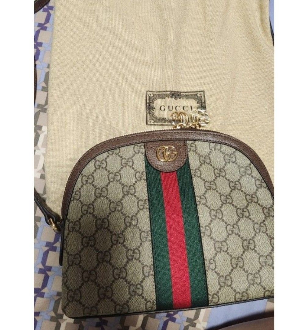 Gucci GG Supreme Bree Camera Crossbody Bag in Caspian Blue NEW - J