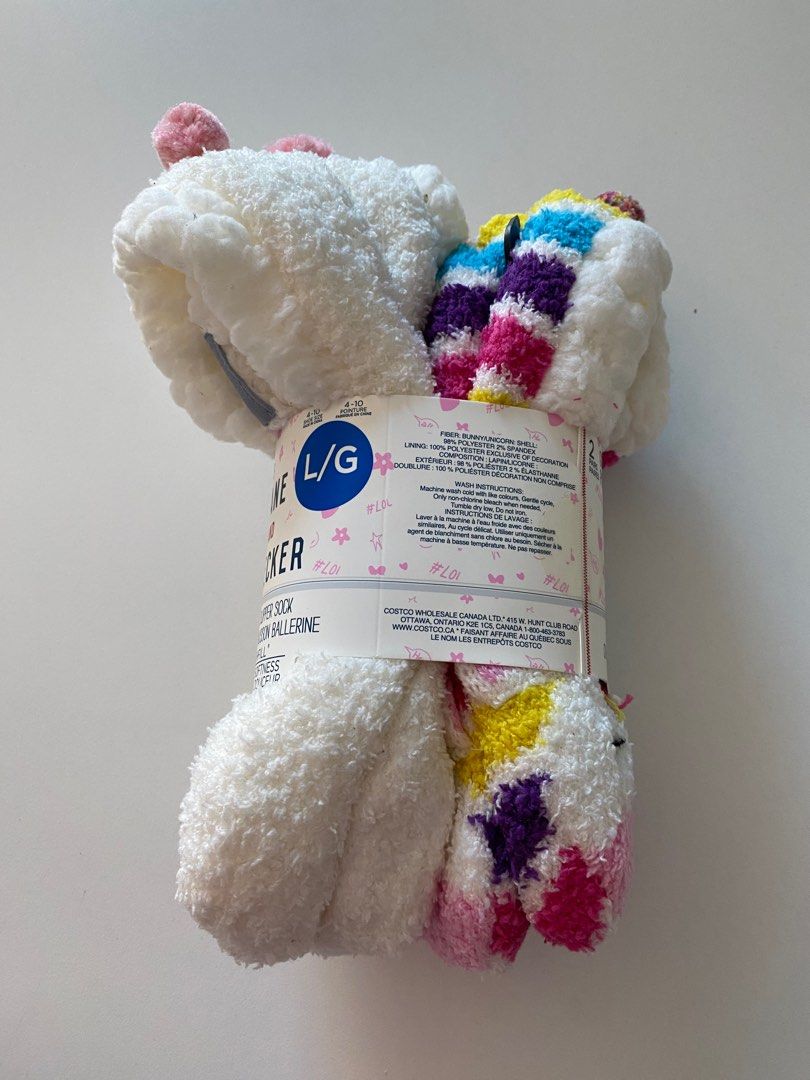 GIRLS SLIPPER SOCKS SUPER SOFT 2 PAIRS