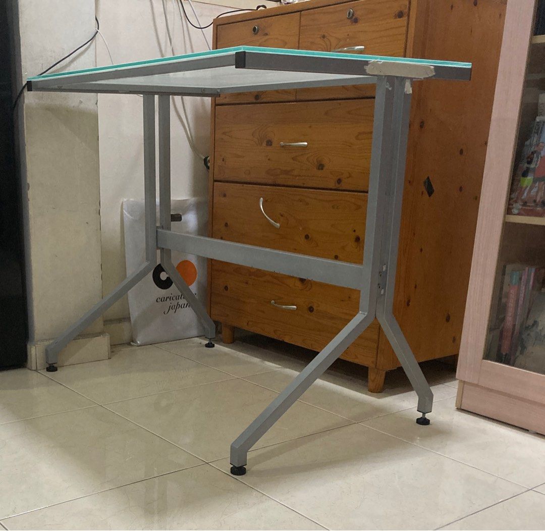 Glass Study Table, Furniture & Home Living, Furniture, Tables & Sets on ...