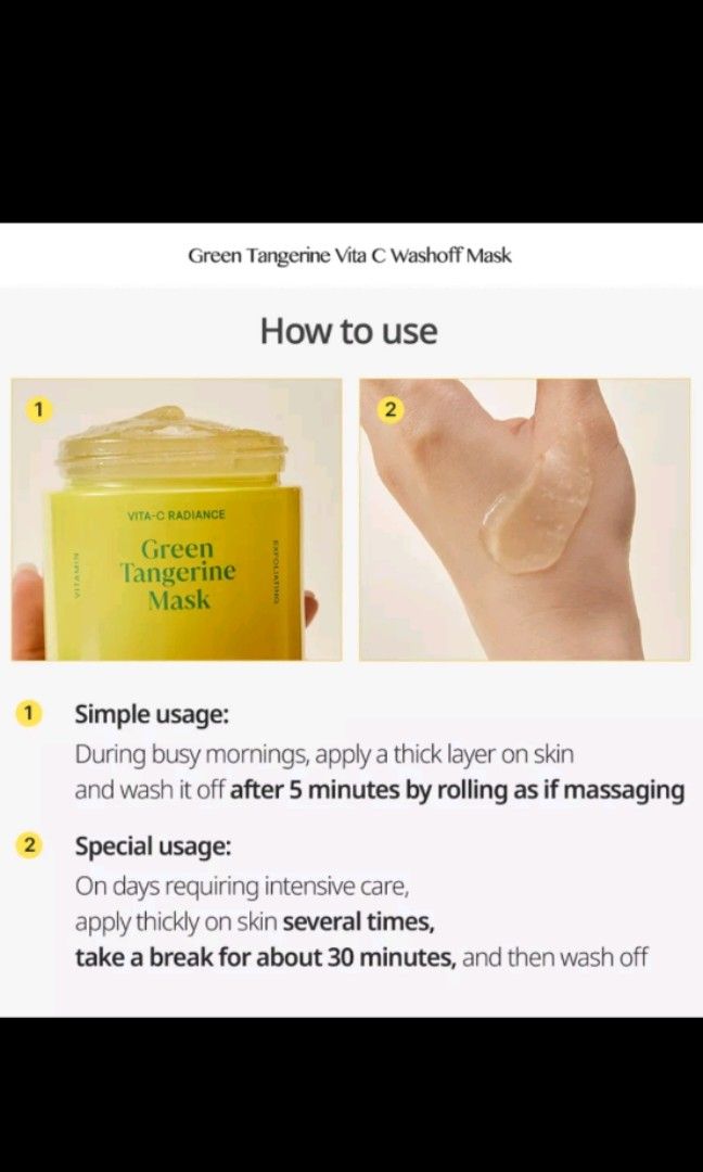 goodal green tangerine mask (washoff), Beauty & Personal Care, Face, Face Care on Carousell