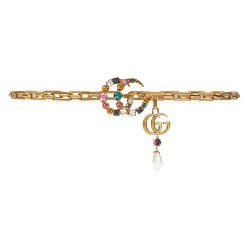 GUCCI Crystal Double G Chain Belt Luxury Accessories on Carousell
