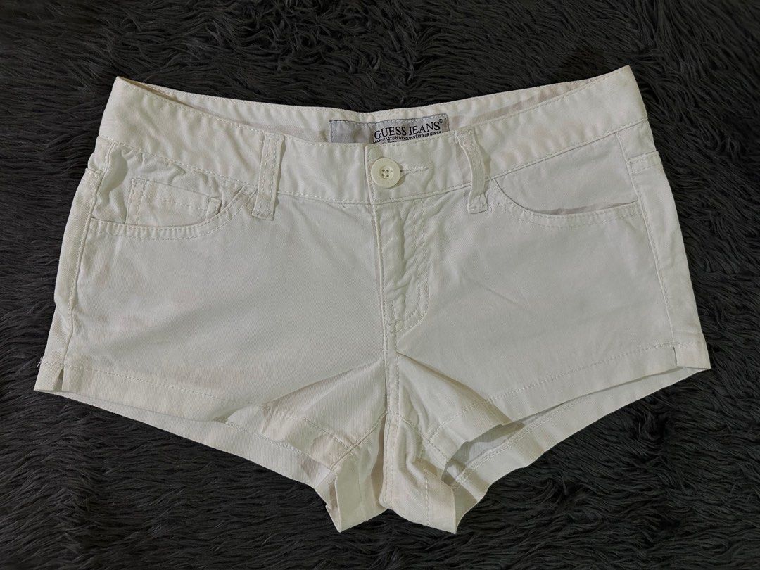 Guess White Cotton Shorts Women s Fashion Bottoms Shorts on Carousell