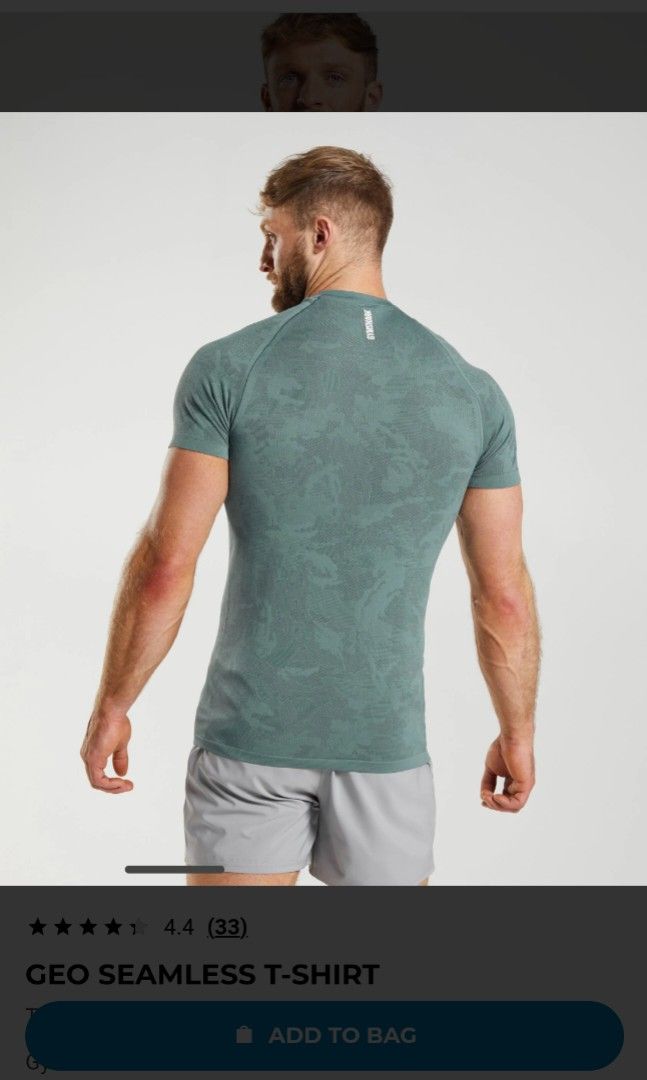 Gymshark, Shirts, New Gymshark Geo Seamless Tshirt In Black Camo Size  Medium