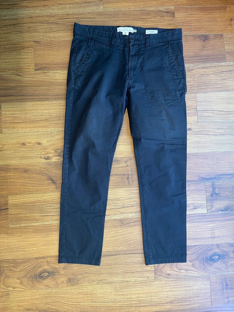 H&m black cheap chinos men's