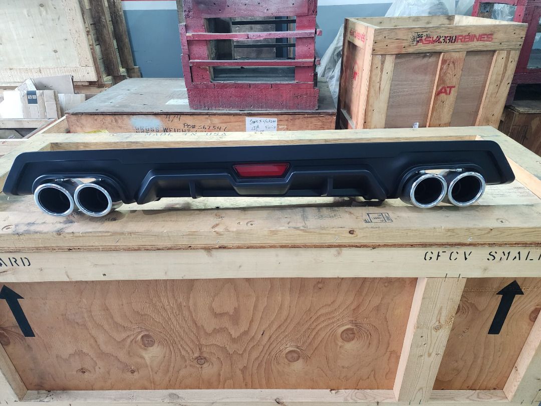 Honda Civic FC rear diffuser matt black with Quad exhaust tips, Car ...