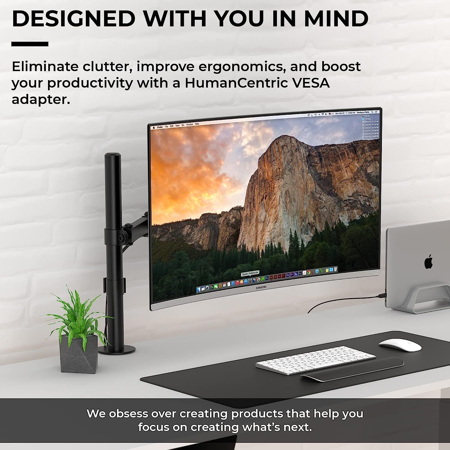 HumanCentric VESA Mount Adapter for Samsung Curved Monitors U32R590