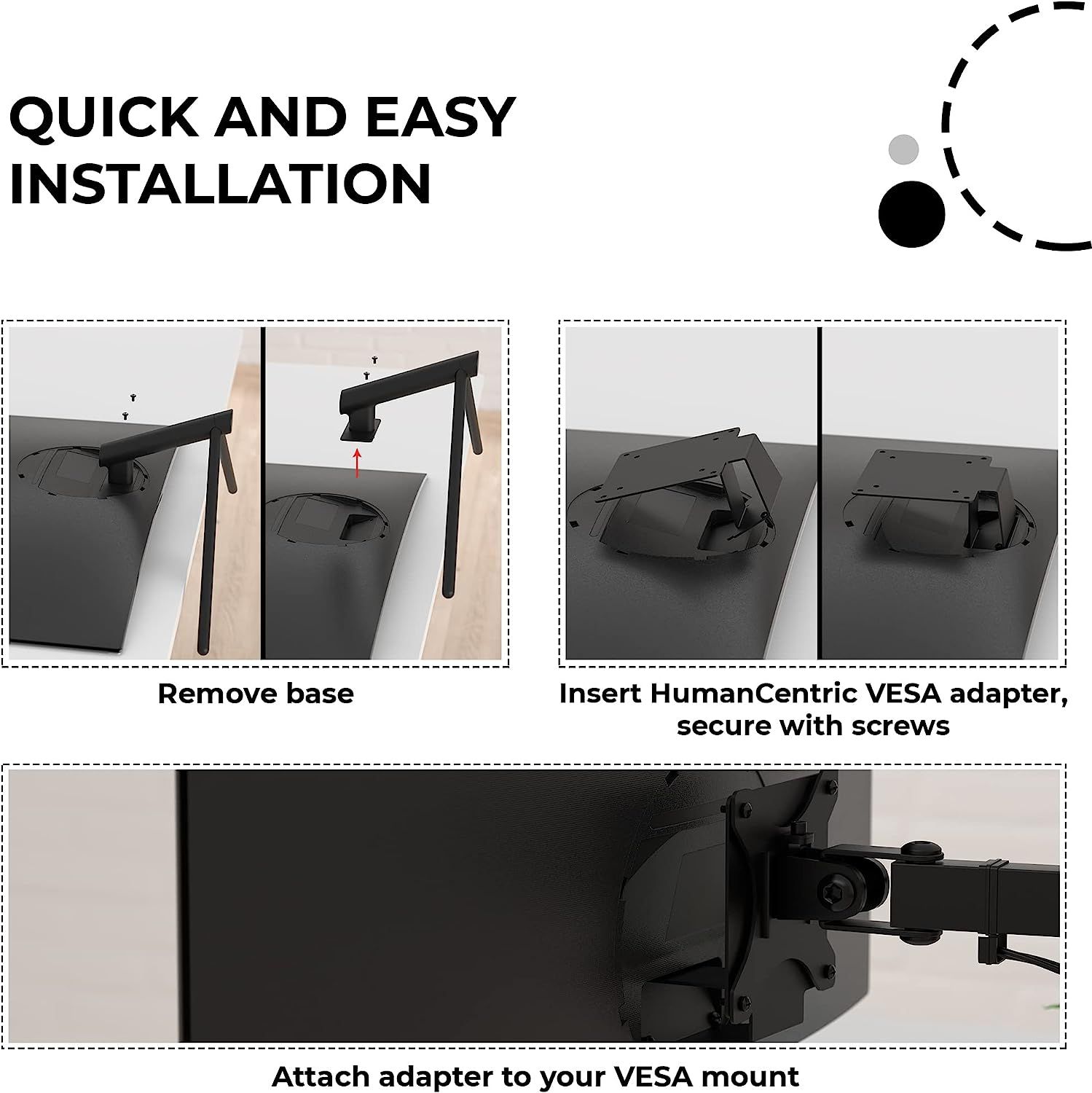 HumanCentric VESA Mount Adapter for Samsung Curved Monitors U32R590