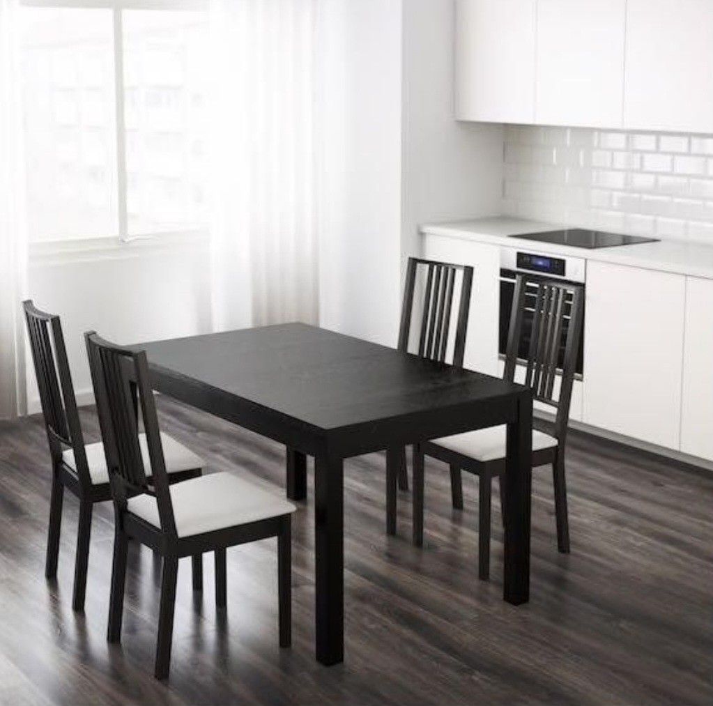 IKEA Bjursta Dining Table & Chairs, Furniture & Home Living, Furniture