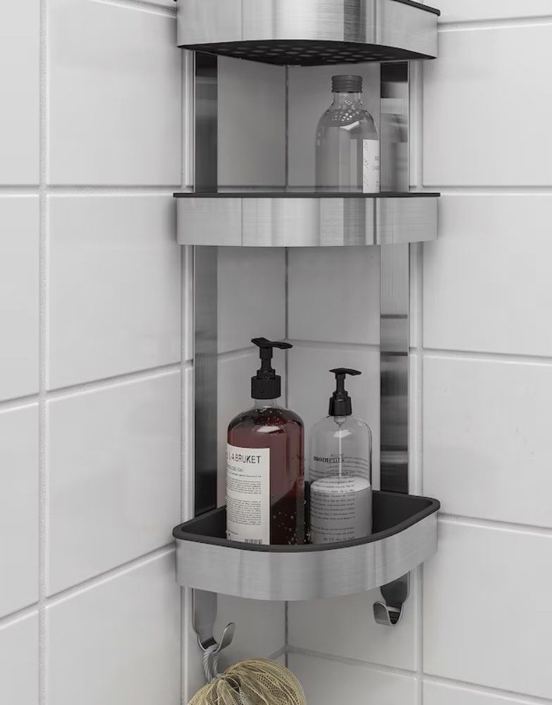 Ikea Brogrund Towel rail and corner wall shelf Furniture Home Living Bathroom Kitchen Fixtures on Carousell