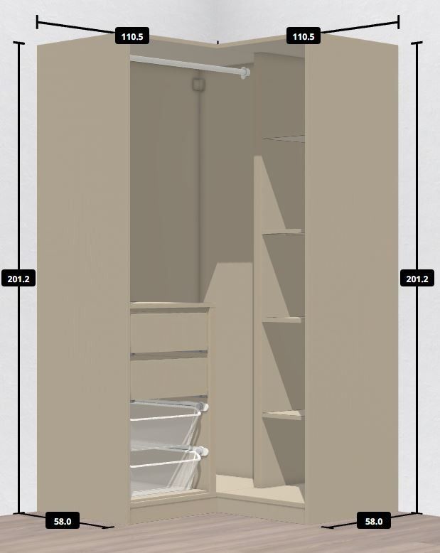 IKEA PAX Open Wardrobe (Corner), Furniture & Home Living, Furniture ...