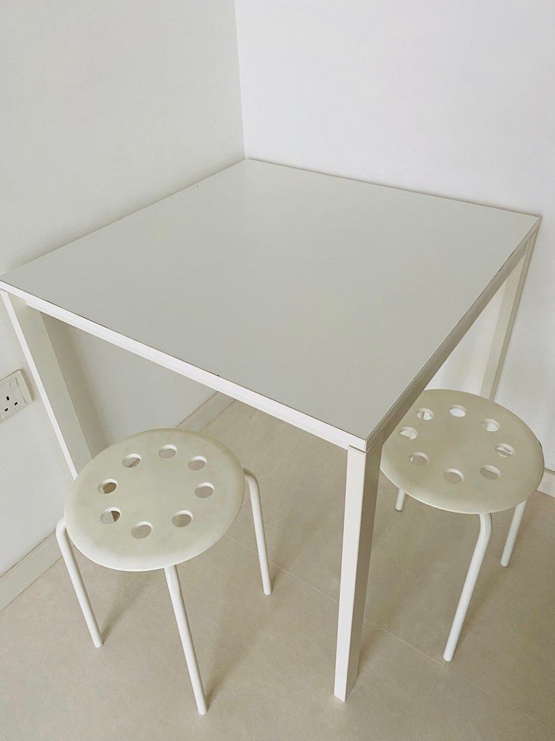 IKEA White dining table, Furniture & Home Living, Furniture, Tables & Sets on Carousell