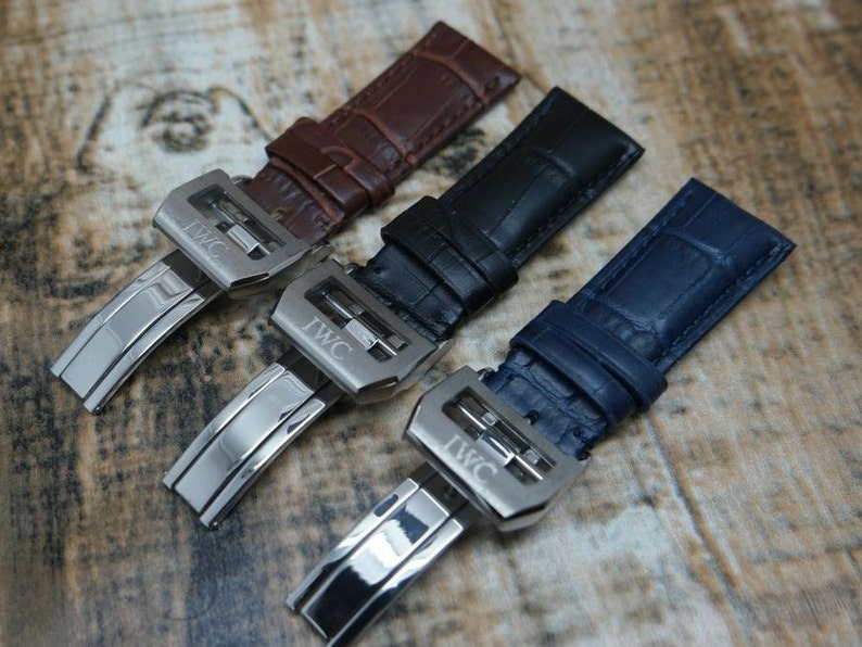 IWC leather strap with deployment buckle, Luxury, Watches on Carousell
