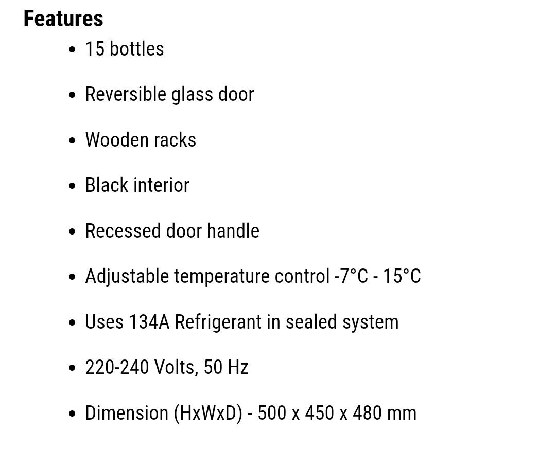 Kadeka wine chiller (15 bottles), TV & Home Appliances, Kitchen