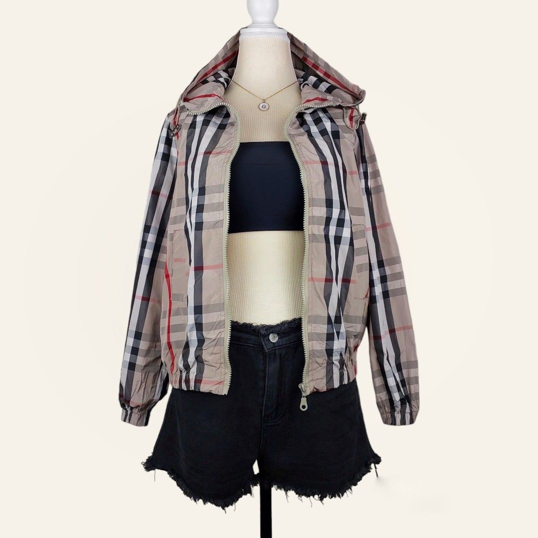 Plaid windbreaker cheap