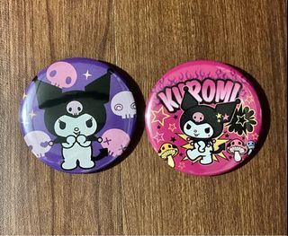 Kuromi button pin badge
