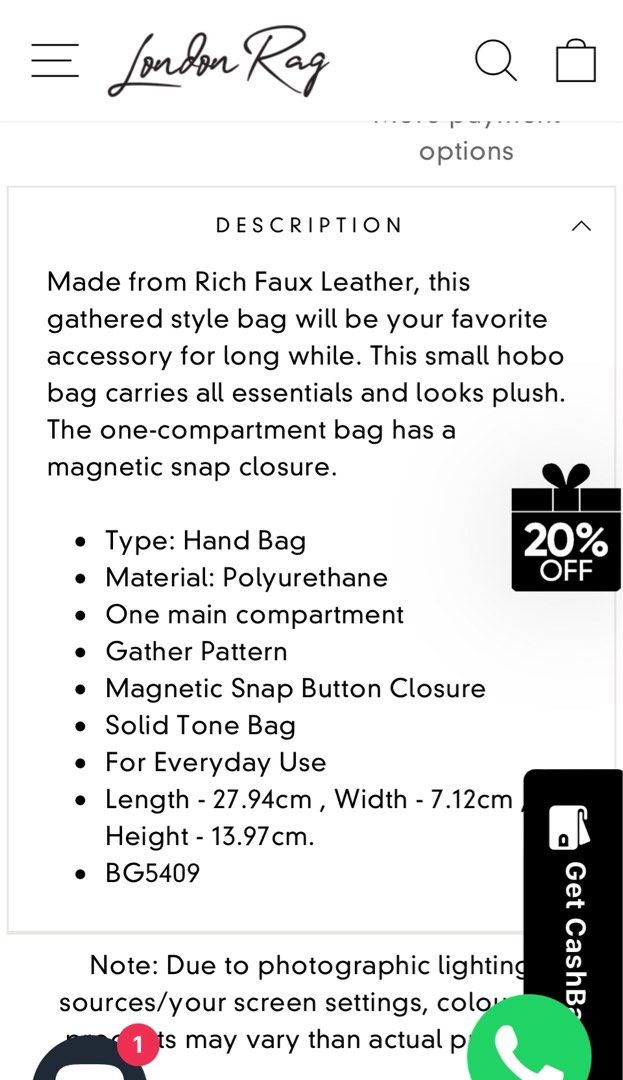 London Rag Black Handheld Hobo Bag: Buy London Rag Black Handheld
