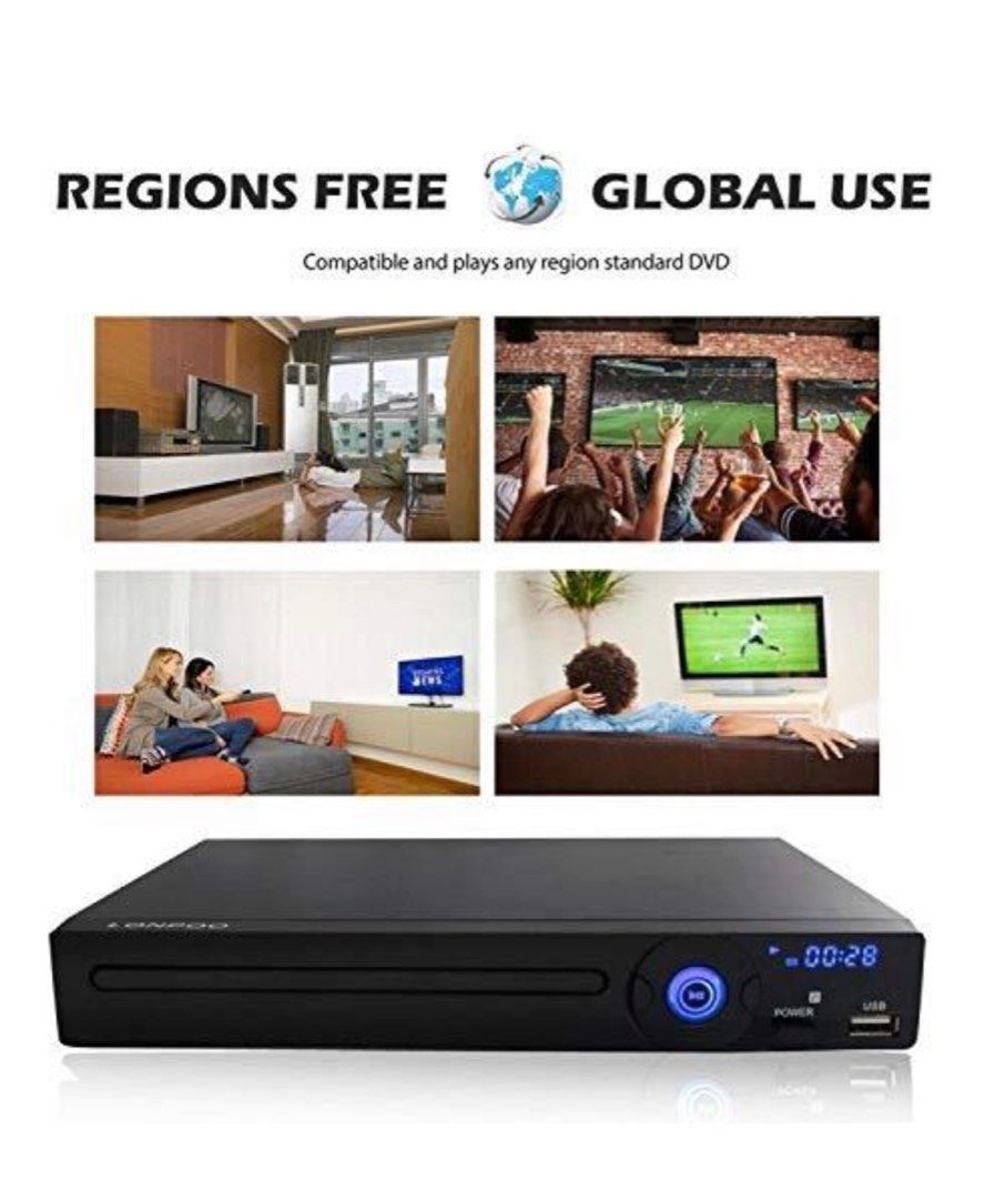 LONPOO DVD PLAYER, TV & Home Appliances, TV & Entertainment, BluRay