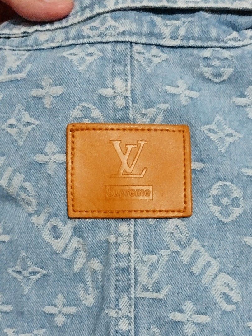 Louis Vuitton x Supreme 2017 Jacquard Denim Chore Denim Jacket - Blue  Outerwear, Clothing - LOUSU20805
