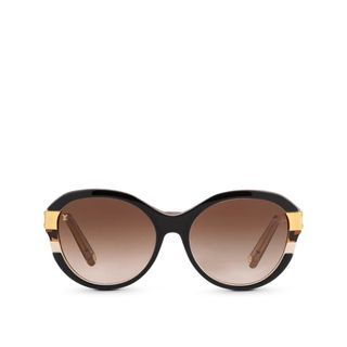 LOUIS VUITTON Metal LV Charm Cat Eye Sunglasses Z1720U Gold 1109467