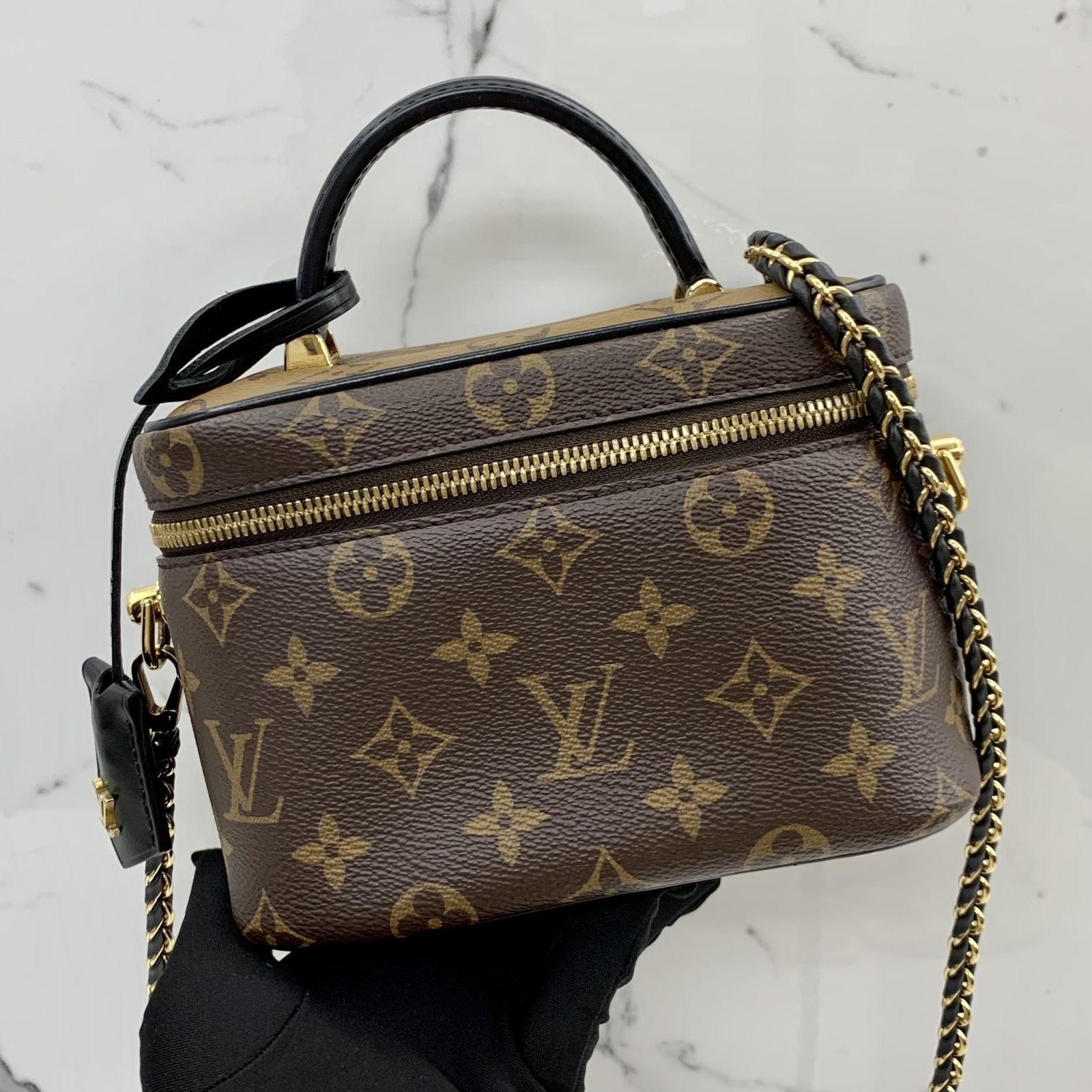 LOUIS VUITTON M45165 REVERSE VANITY NV PM RFID SHOULDER BAG 237021407 TI
