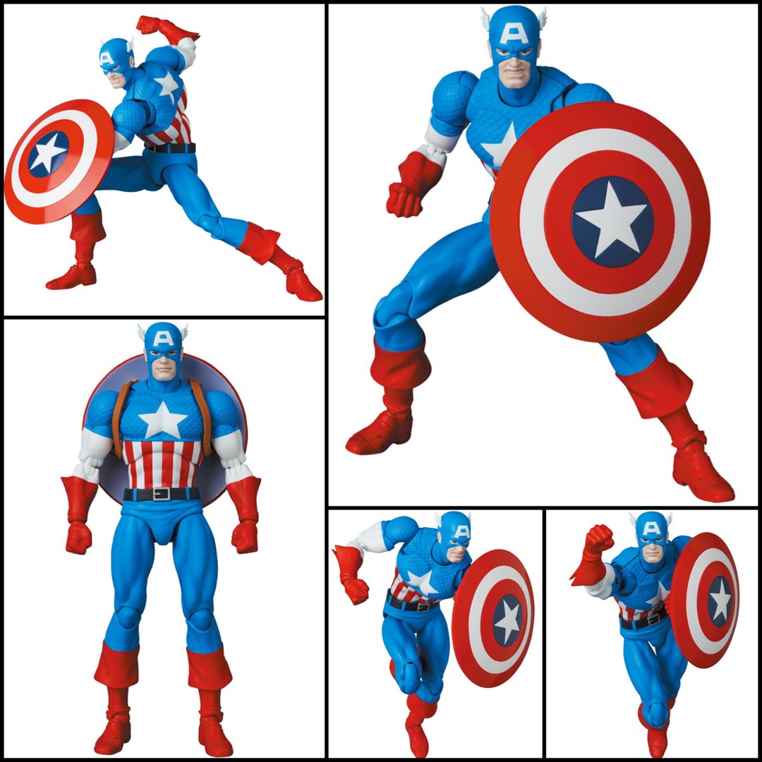 Figurine MAFEX Captain America (Comic Ver.) No.217 - Medicom Toy Japon, NEUVE
