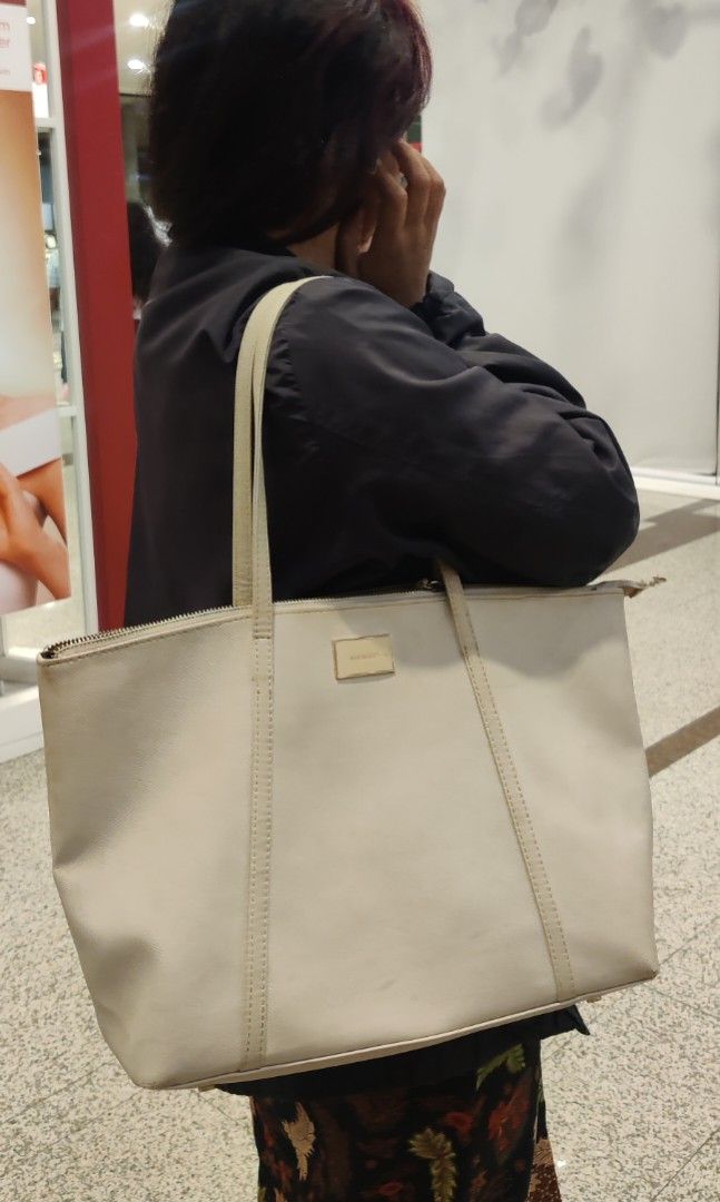 MANGO Big Tote Bag Beige