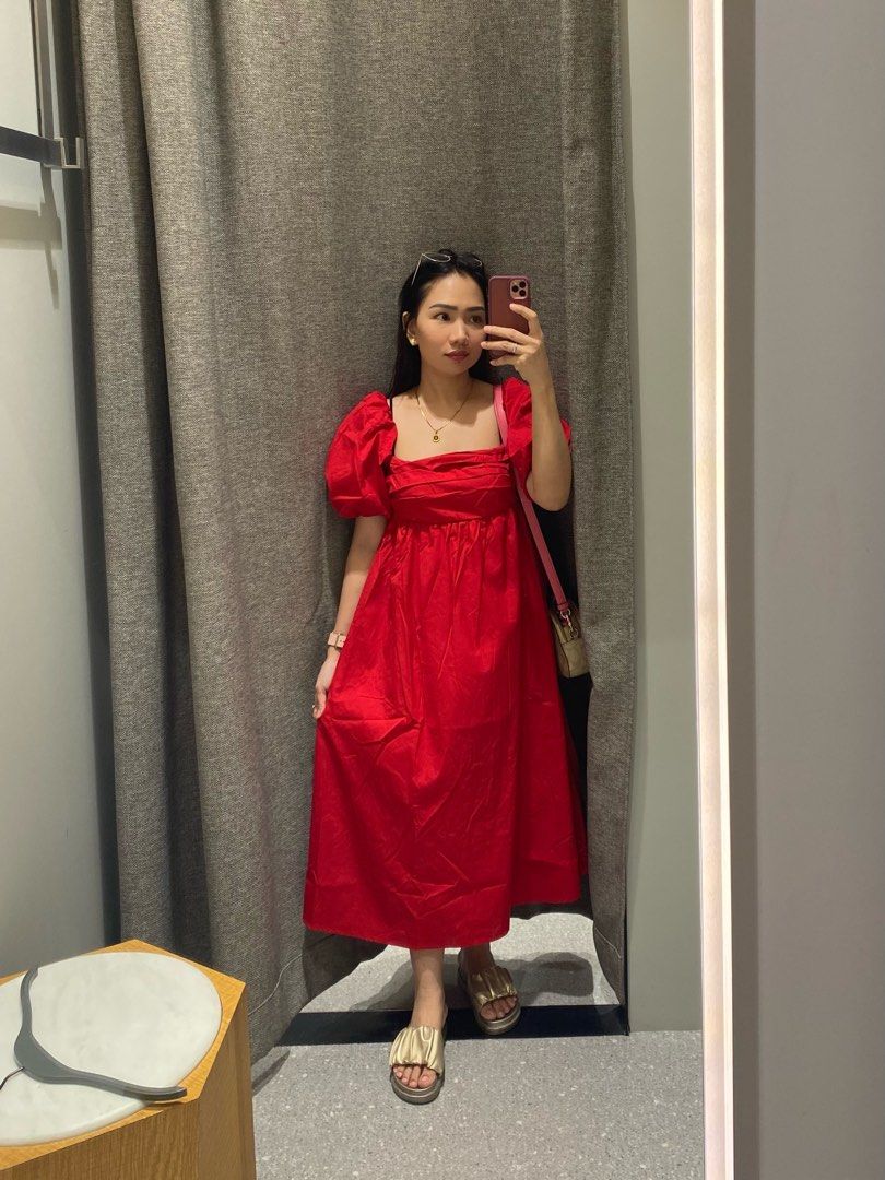 SALE Mango Puff Sleeves Cotton Dress New AVAILABLE Women s