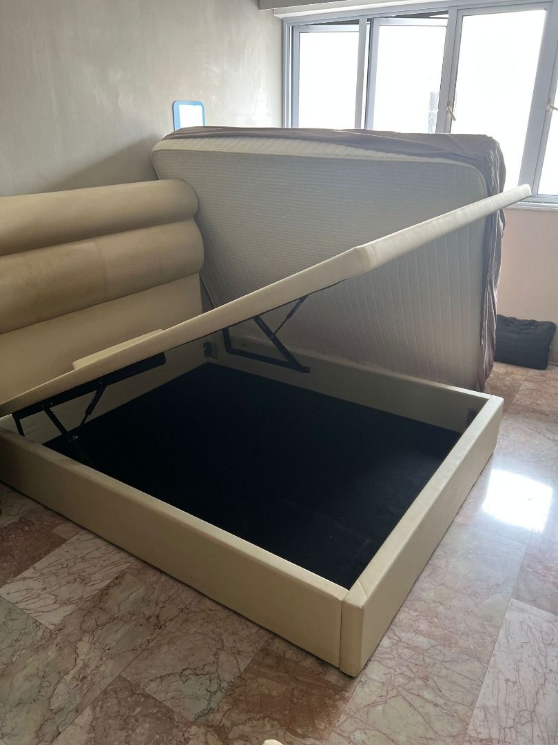 Maxcoil storage bed frame + mattress, Furniture & Home Living