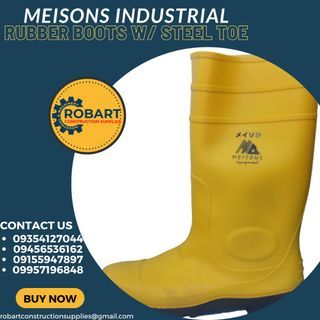 MEISONS INDUSTRIAL RUBBER BOOTS WITH STEEL TOE