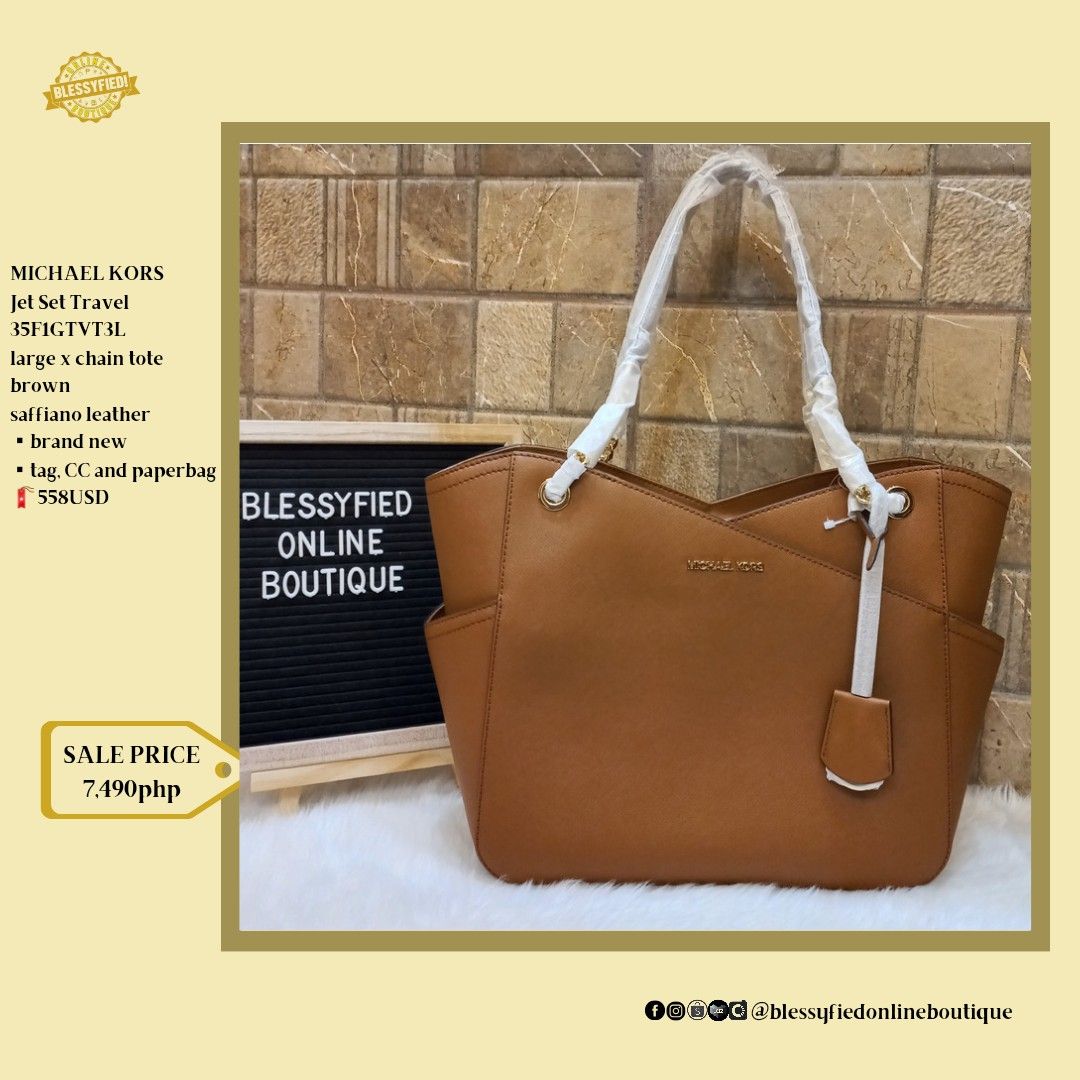Michael Kors Jet Set Medium Saffiano Leather Top-Zip tote bag, Women's  Fashion, Bags & Wallets, Tote Bags on Carousell