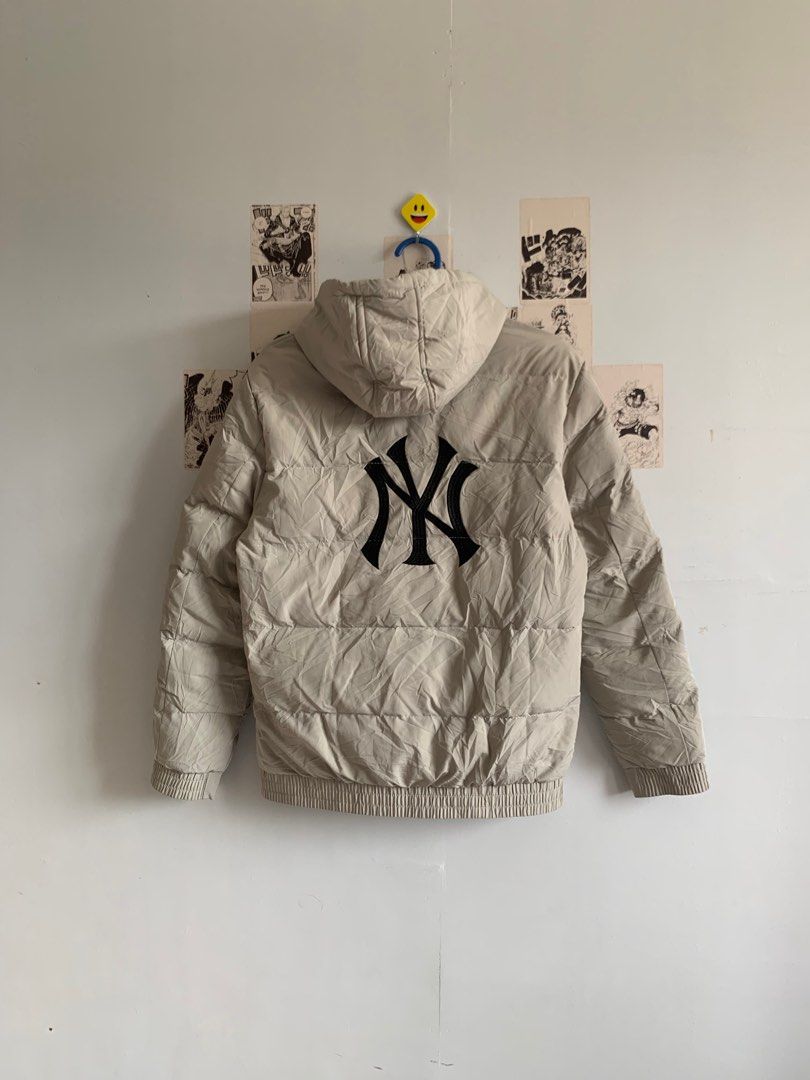 MLB New York Yankees Hooded Full Front Zip Puffy Puffer Blue Winter Jacket  STD1