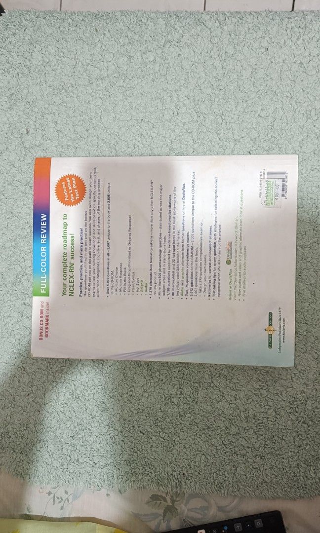 NCLEX-RN Book (Category: Textbooks) located in Bacolod City. Submitted by dsrclvr (Listing ID 1244934698, Image 2). Description: Has no CD (can't be read/played anymore). Bought for 1.8k. Has some side notes in the first 50 pages. Really helpful for studying New Generation NCLEX..