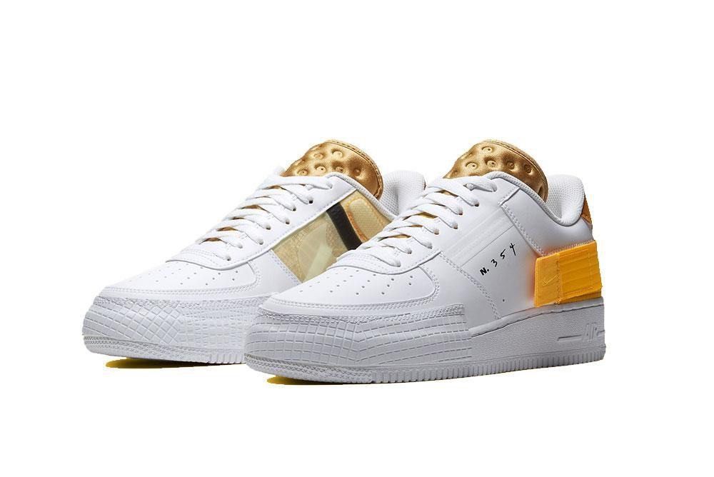 Nike Air Force 1 type n. 354 yellow gold white Men s Fashion