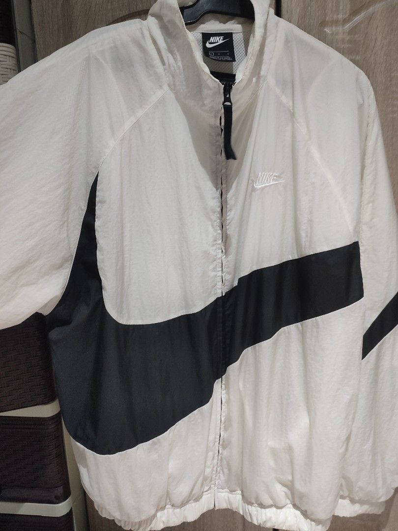 Nike big swoosh jacket white hot sale