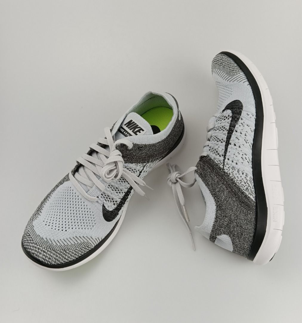 Women's free rn flyknit 4.0 running shoes - black/white top
