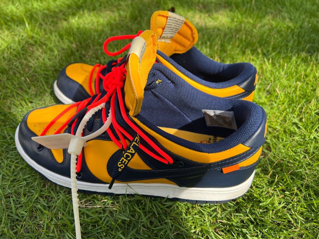Off-white x nike store dunk low university gold