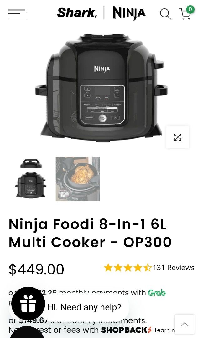 Ninja 8 in 1 Deep fryers OP300, TV & Home Appliances, Kitchen