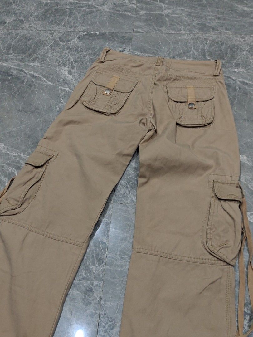 Nude Flared Cargo Pants On Carousell