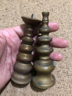 Old solid bronze candle holders