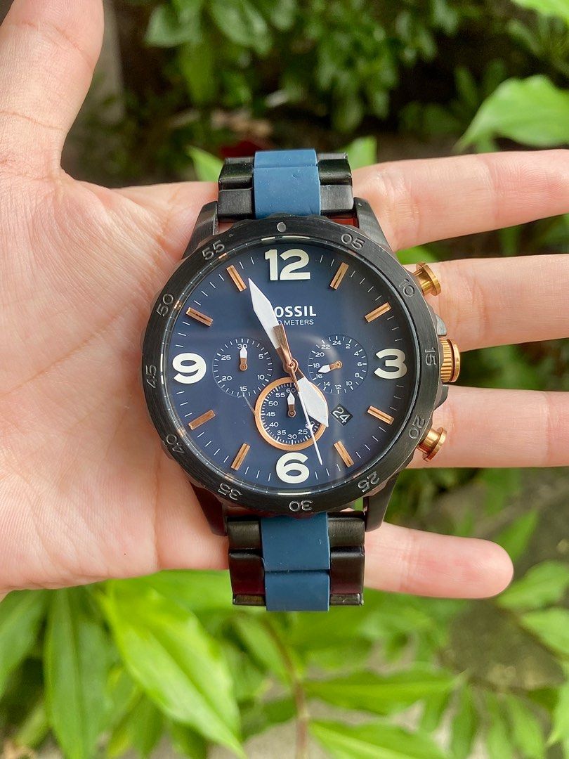 Fossil nate chronograph discount blue