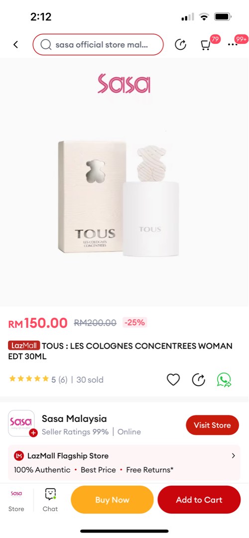 original tous les colognes concentrees woman edt 30ml, Beauty ...