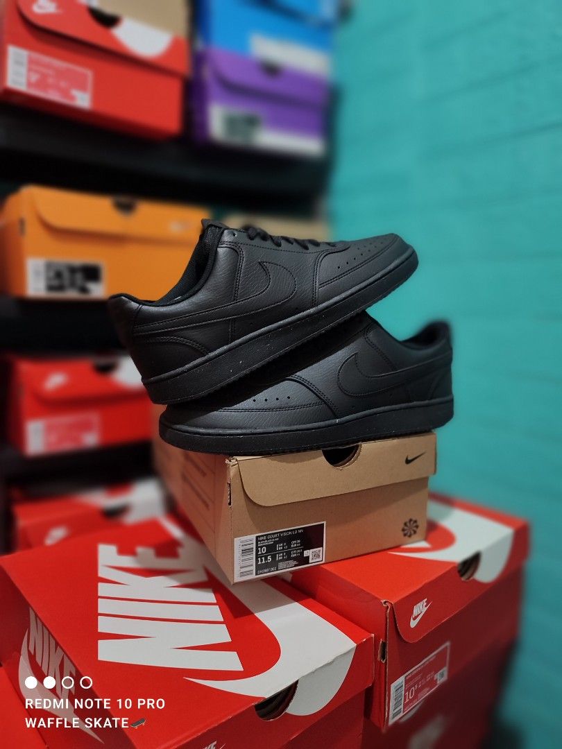 Original/Legit/Authentic NIKE COURT VISION LOW (TRIPLE BLACK) on Carousell