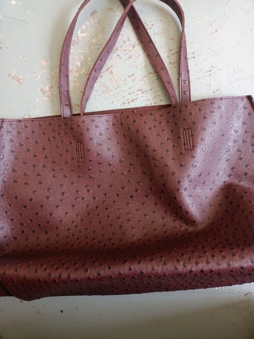 Ostrich tote hotsell bag