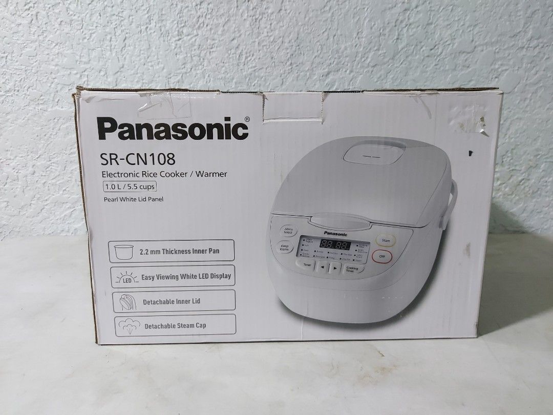 Panasonic White Electric Multi-Cooker Rice Cooker SR-CN108 - The